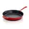 MegaChef 12" Round Red Enamel Cast Iron Skillet